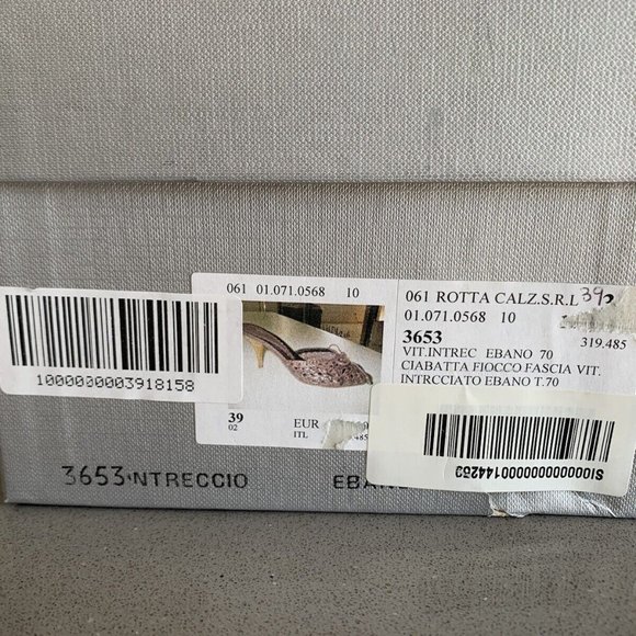 *NIB* GUGLIELMO ROTTA "INTRECCIATO" BROWN LEATHER SLIDE SANDAL_sz 9 - Picture 10 of 13